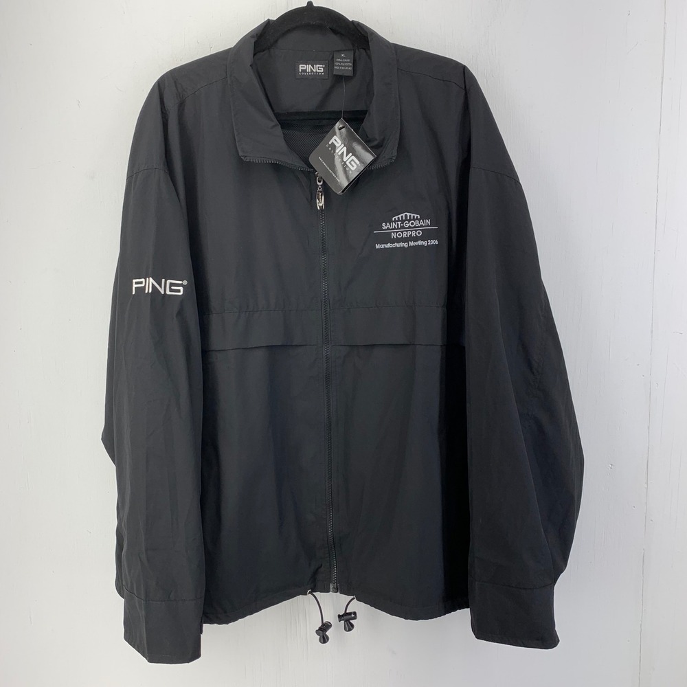 Vtg PING Golf Collection Mens XL Full Zip Windbreaker Jacket 2000s Grunge NEW